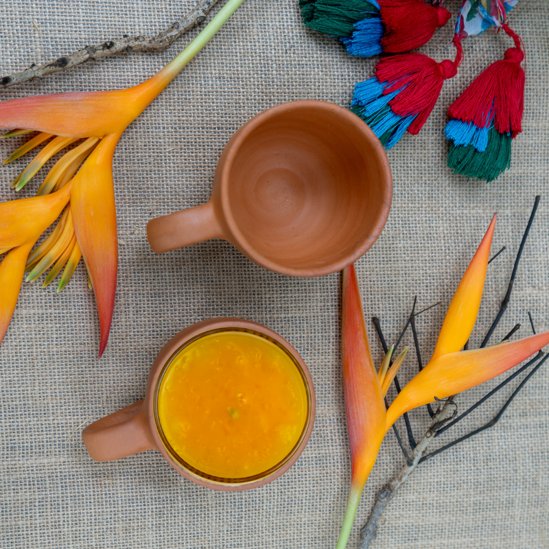 Handmade Earthen/Clay/Mitti Mugs for Tea/Coffee/Water(Set of 2)