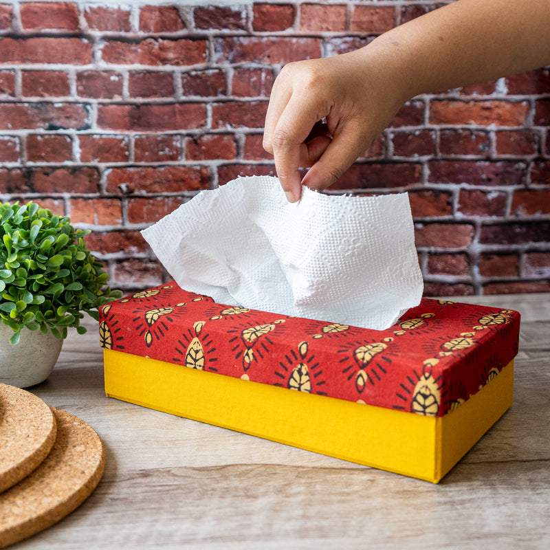 Eco-friendly Multipurpose Ajrak/Block printed Tissue Box