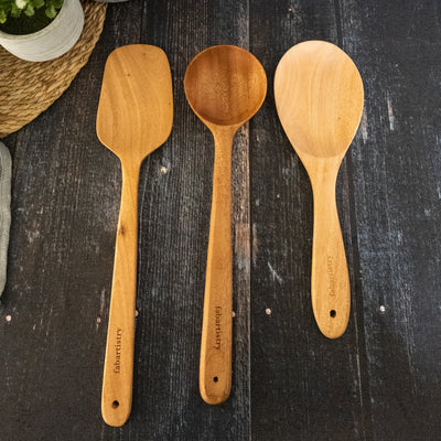 Pure Neem Wood Kitchen Ladles for Rice, Curry and Flip freeshipping - fabartistry