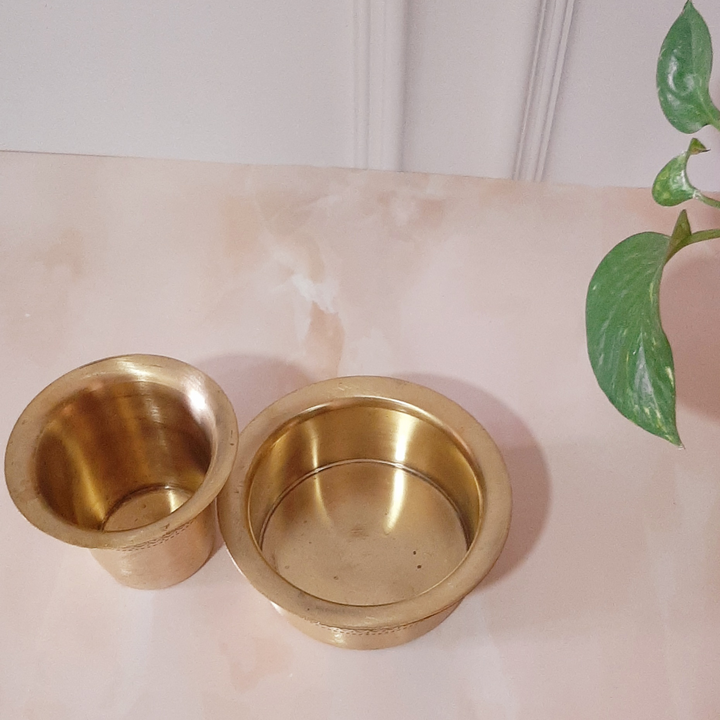 Premium Brass/Peetal Dabara/Filter coffee Set (165 ml
