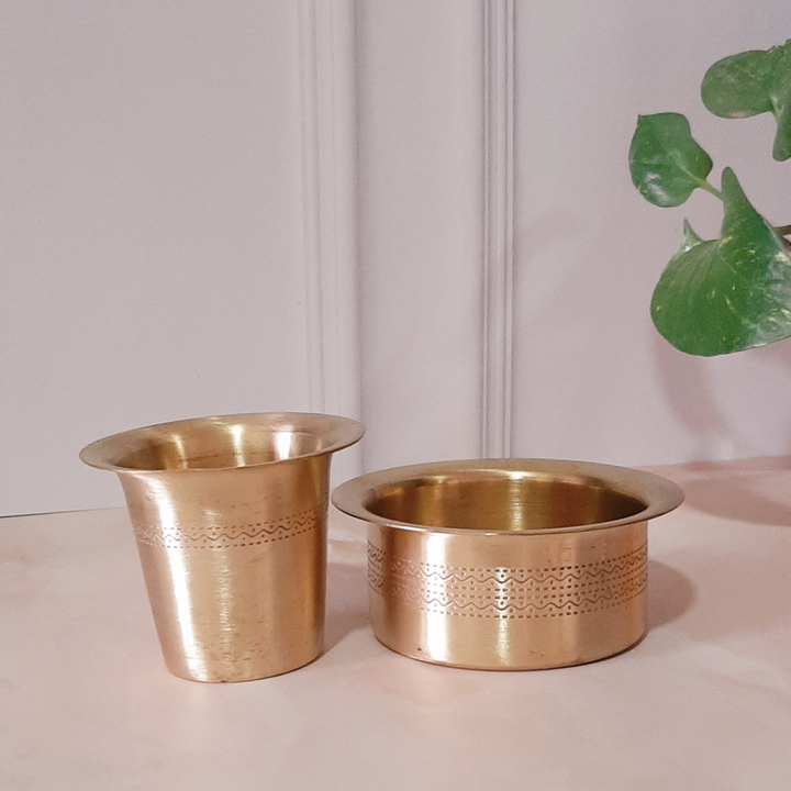 Premium Brass/Peetal Dabara/Filter coffee Set (165 ml