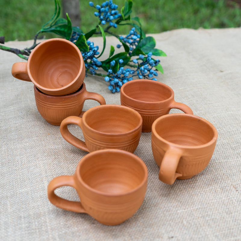 Handmade Earthen/Clay/Mitti Cups for Tea/Coffee(Set of 6)