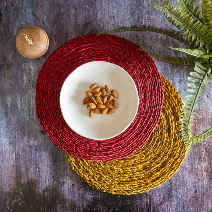 Sabai/River Grass Natural Round Placemats(set of 2 , 12")-Sabai Grass-Fabartistry