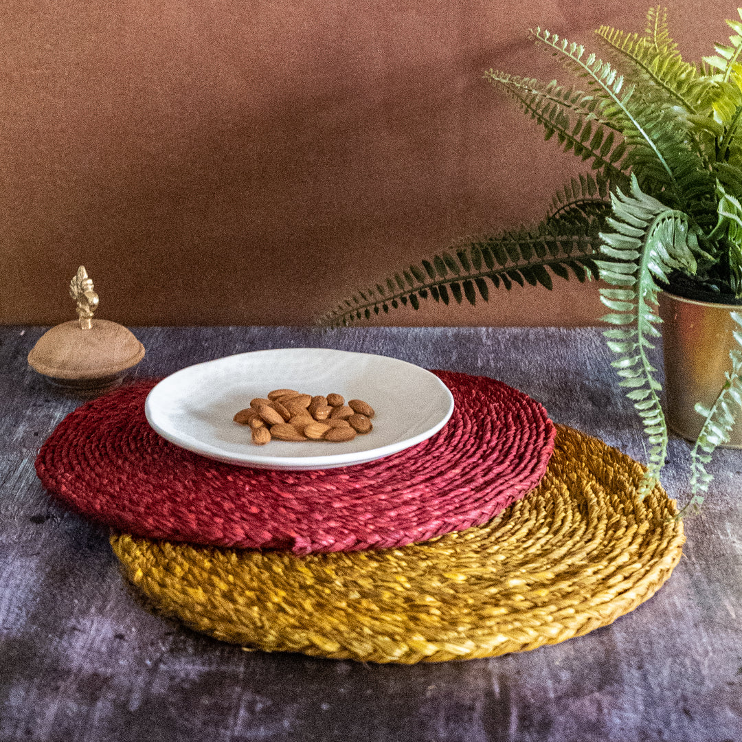 Sabai/River Grass Natural Round Placemats(set of 2 , 12")-Sabai Grass-Fabartistry