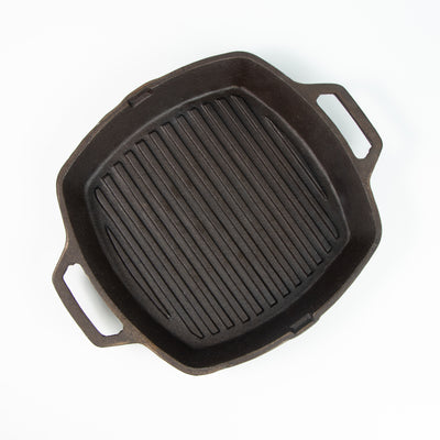 Pre-seasoned Cast Iron Grill Pan, (12 Inches, Black)