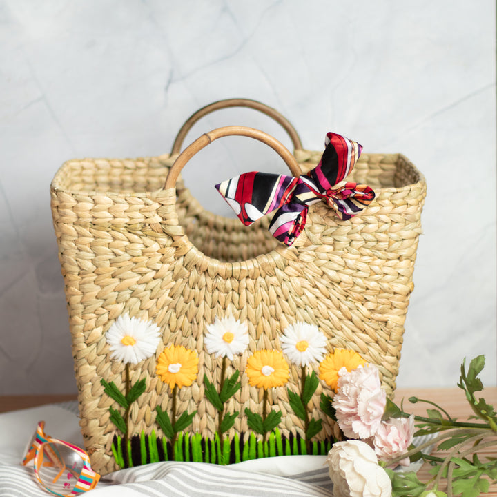 TOCCA - TOCCA PEARL EMBROIDERY WICKER TOTE かごバッグの通販 by