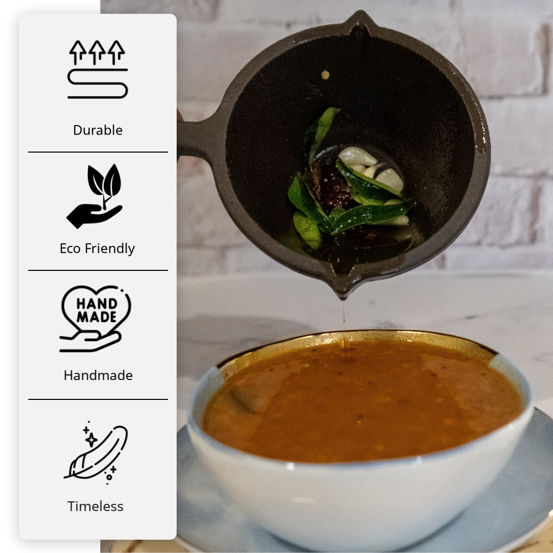 Buy Pre-seasoned Cast Iron Tadka Pan Online from FabArtistry