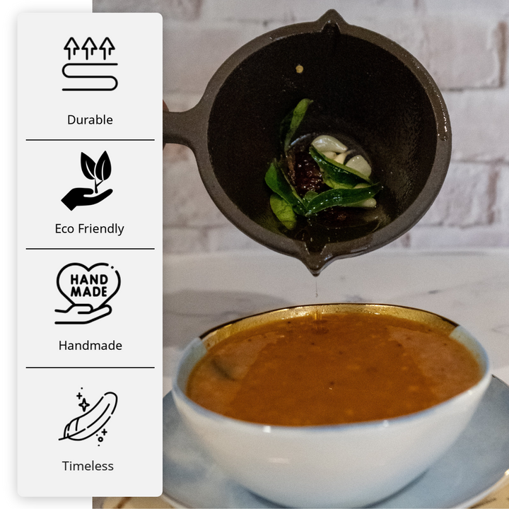 Buy Pre-seasoned Cast Iron Tadka Pan Online from FabArtistry