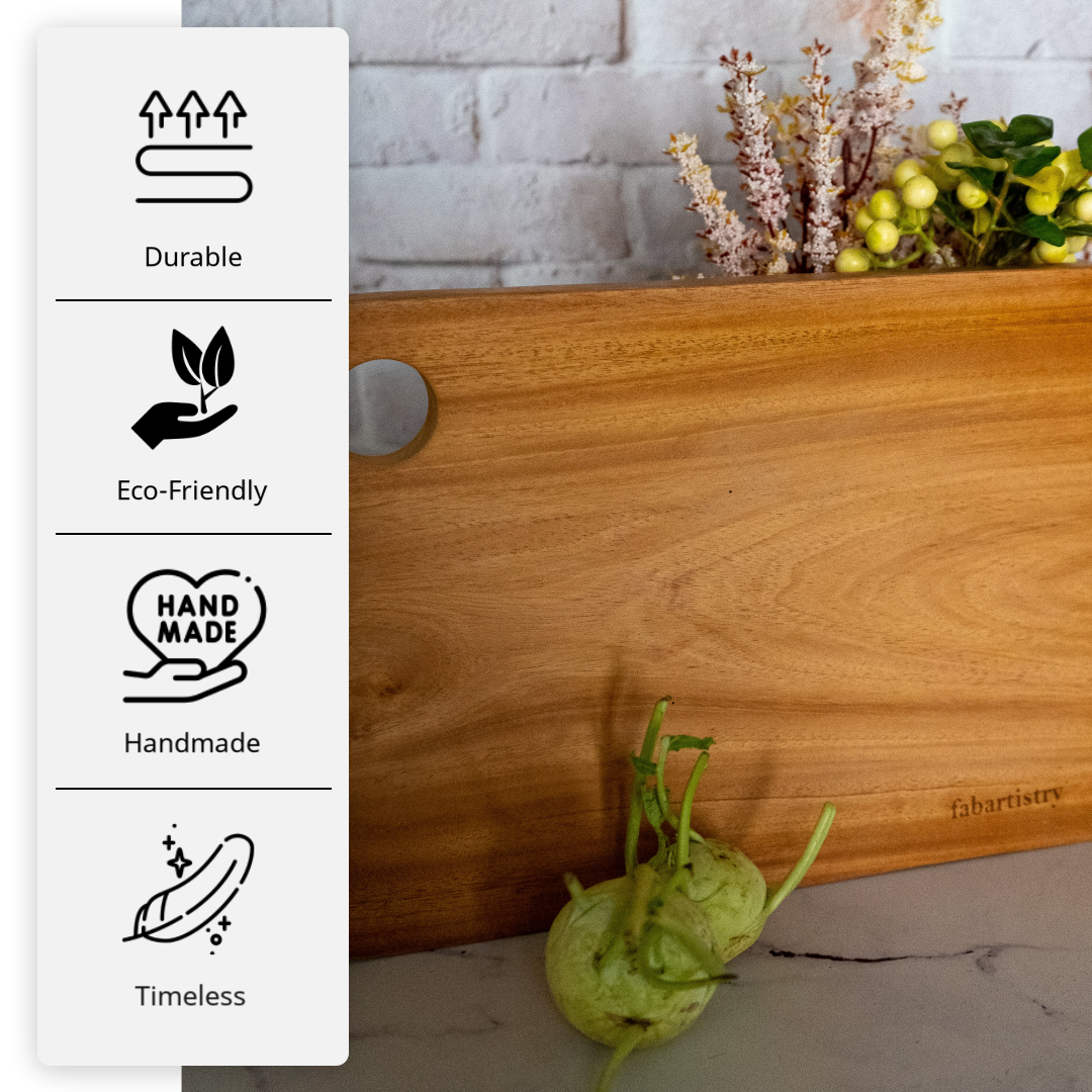 Pure Neem Wood Rectangular Chopping Board (13.5*8.5inches) freeshipping - fabartistry