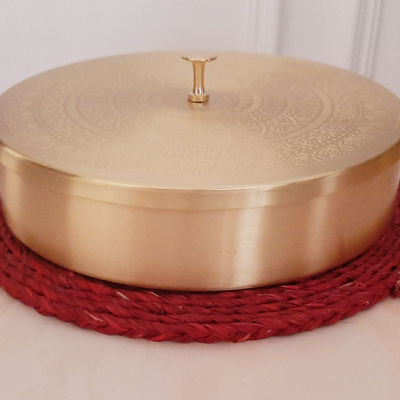 Premium Brass/Peetal Masala Box (7 Inches)