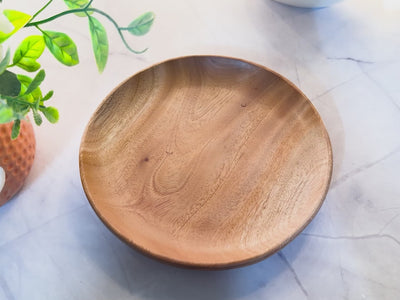 Pure Neem Wood Serving Saucer Plate/Tray(set of 2)