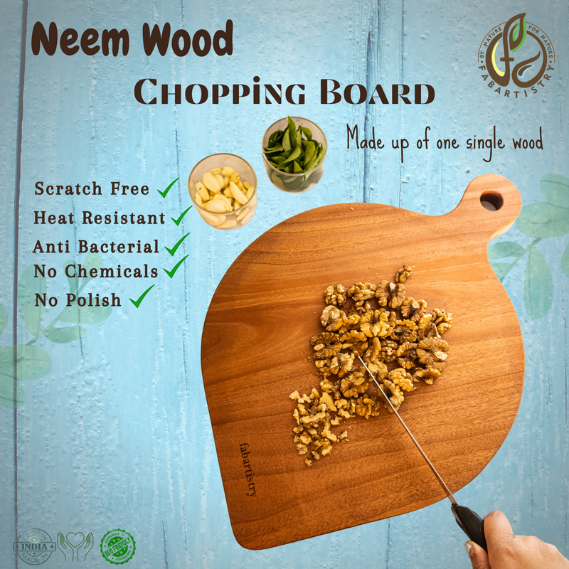 Neem Wood Chopping Board (Pan-Shaped )