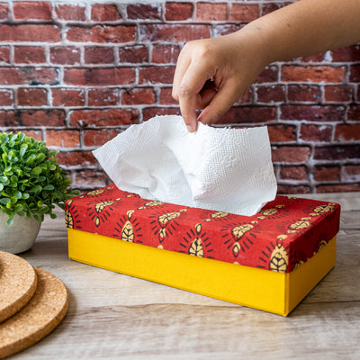 Eco-friendly Multipurpose Ajrak/Block printed Tissue Box