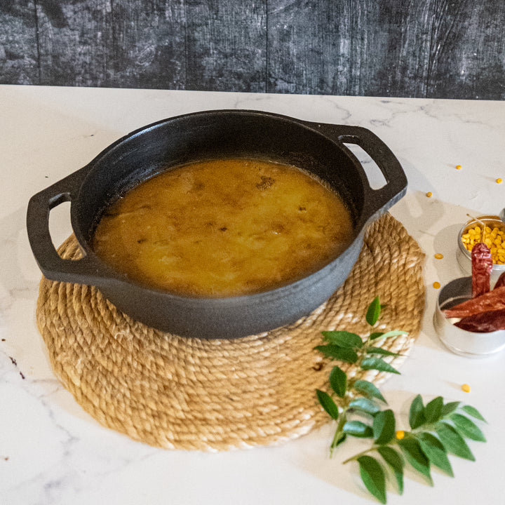 Pre-seasoned Cast Iron Flat Base Kadai (9")-Cast Iron-Fabartistry