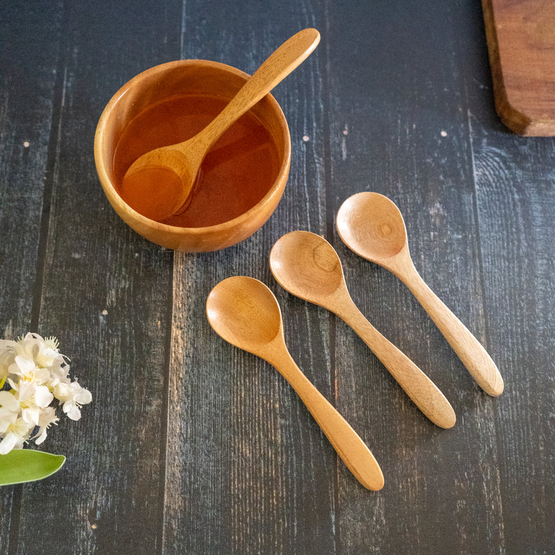 Neem Wood Soup Spoons Set Of 4