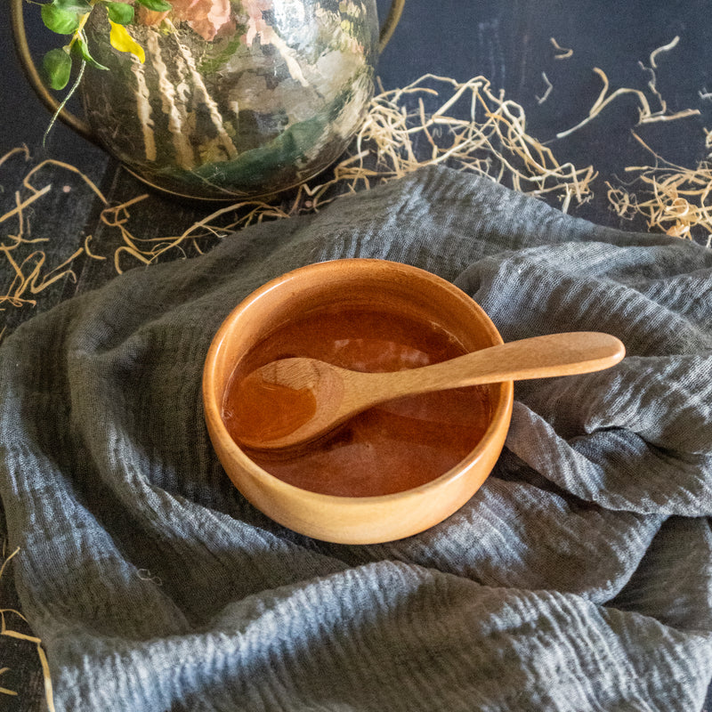 Neem Wood Soup Bowl with Soup Spoon