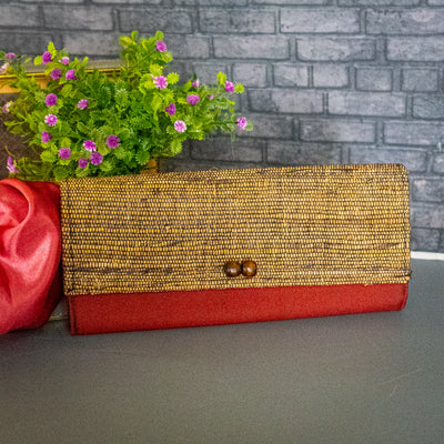 Handmade Clutch for Women Made with Banana Fiber (10*4.5 Inches, Maroon) freeshipping - fabartistry