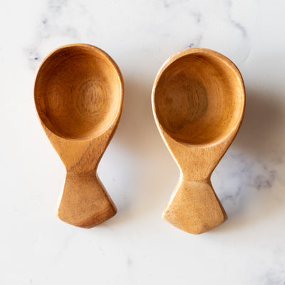 Neem Wood Condiments Set Of 2 (Coffee Spoons-2and Oil Spoons-2)
