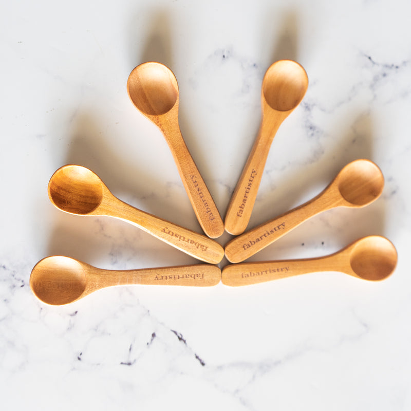 Pure Neem Wood Round Masala Spoon Pack of 6 (3.5 inches) freeshipping - fabartistry