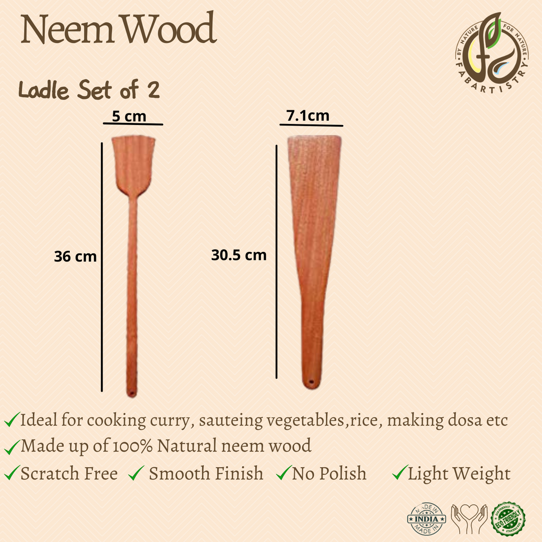 Neem Wood Dosa/Flipping Ladles (Pack of 2)