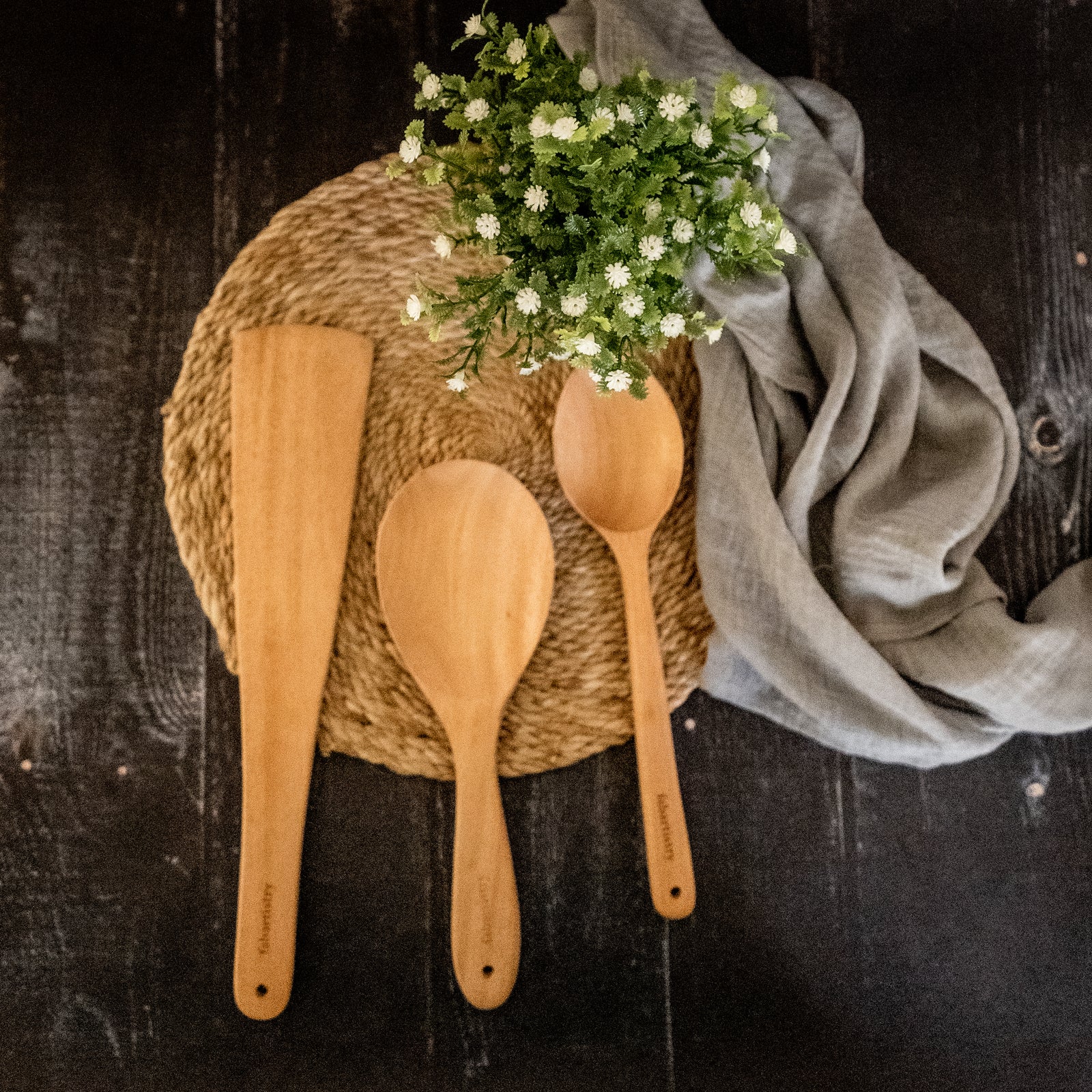 Pure Neem Wood Ladles for Rice, Vegetables, Dosa freeshipping - fabartistry