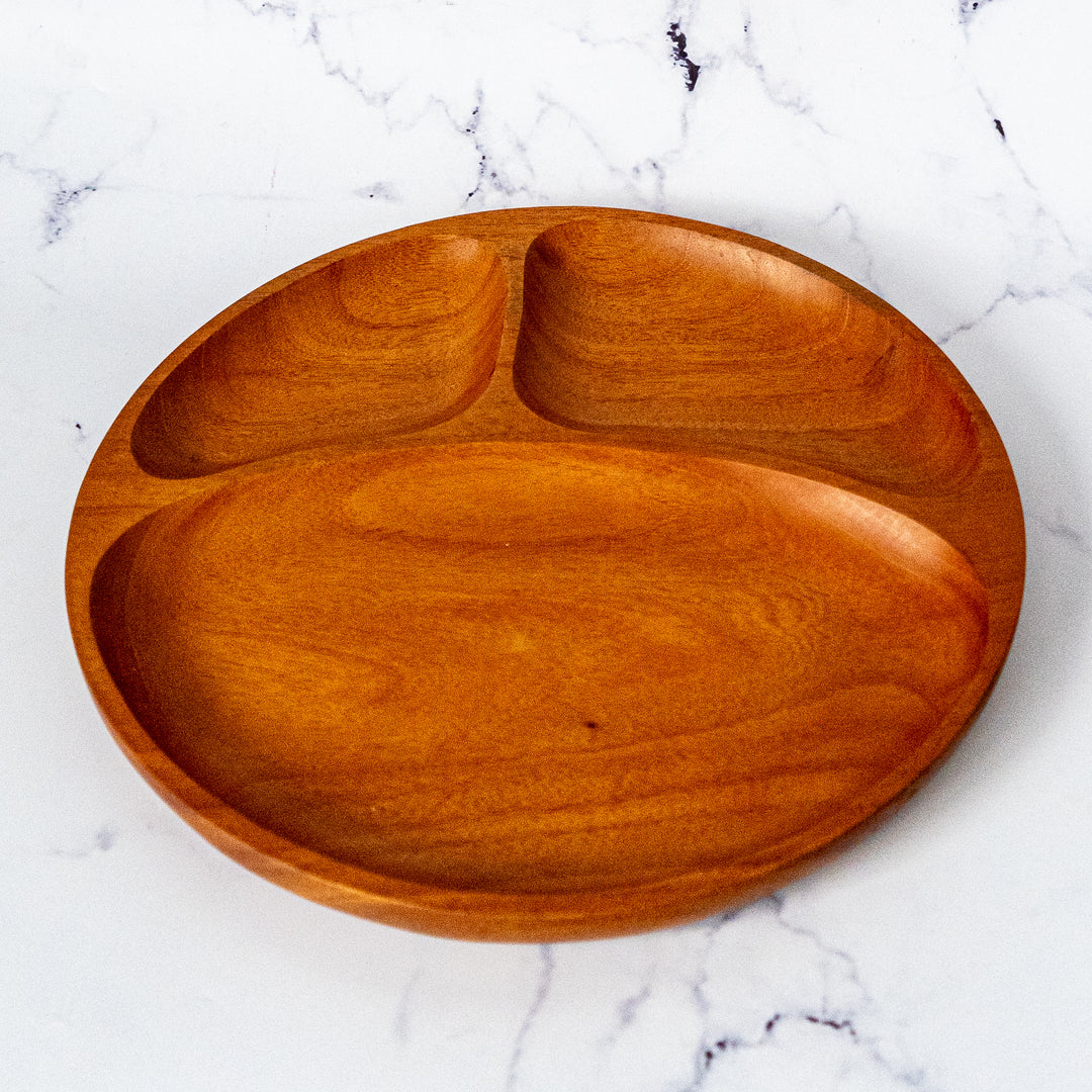 Neem Wood Dinner Plate with partition