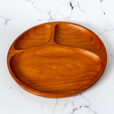 Neem Wood Dinner Plate with partition