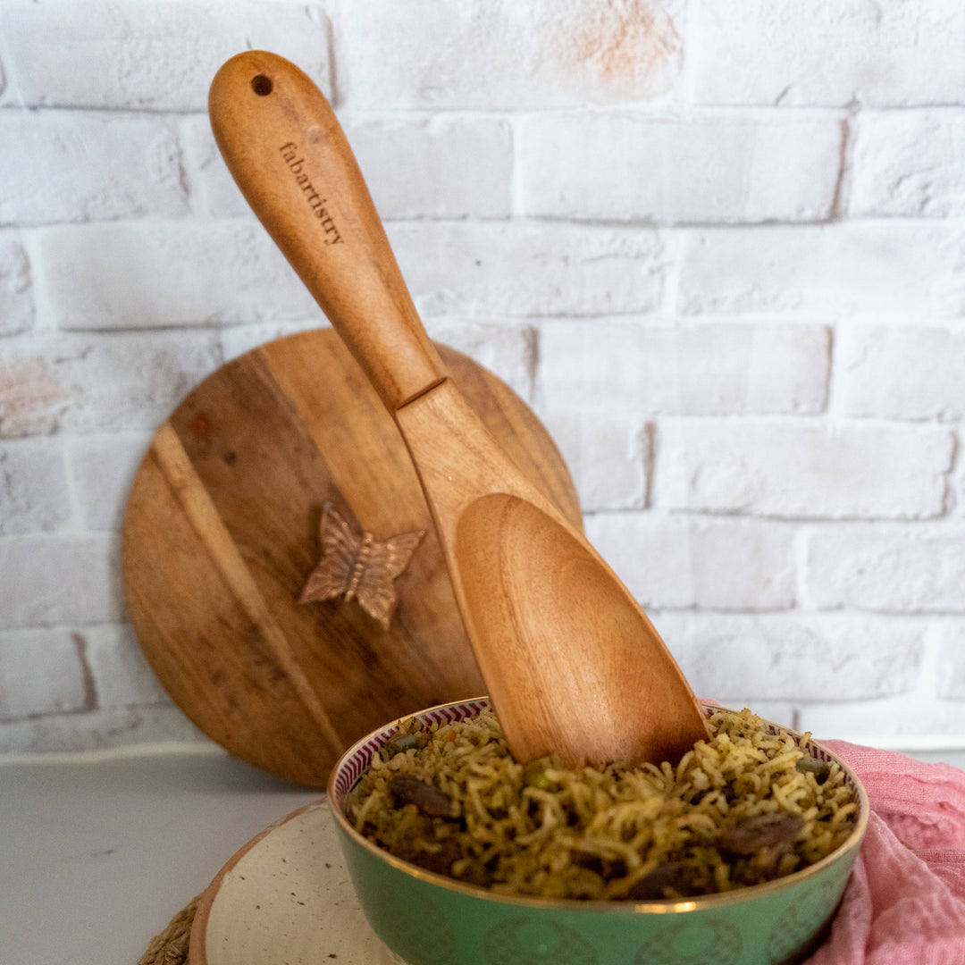 Neem Wood Ladles Set of 3 (Biriyani ,Vegetables and Sauté)-Neem Wood-Fabartistry