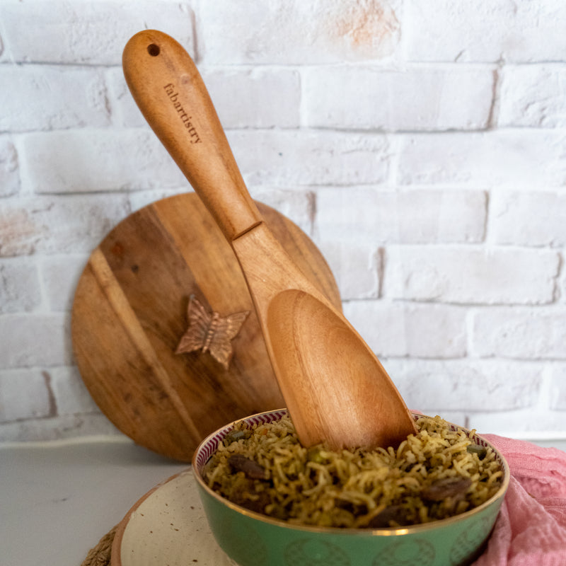 Pure Neem Wood Kitchen Ladles for Biriyani ,Vegetables and Sauté freeshipping - fabartistry