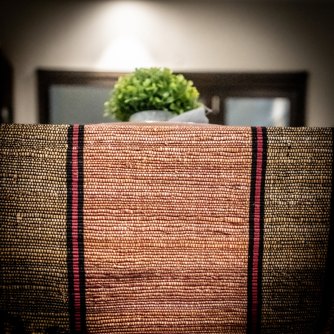 Handmade Banana Fiber Dining Table Runner 1 Piece, Maroon/Black Colour-Banana Fiber-Fabartistry