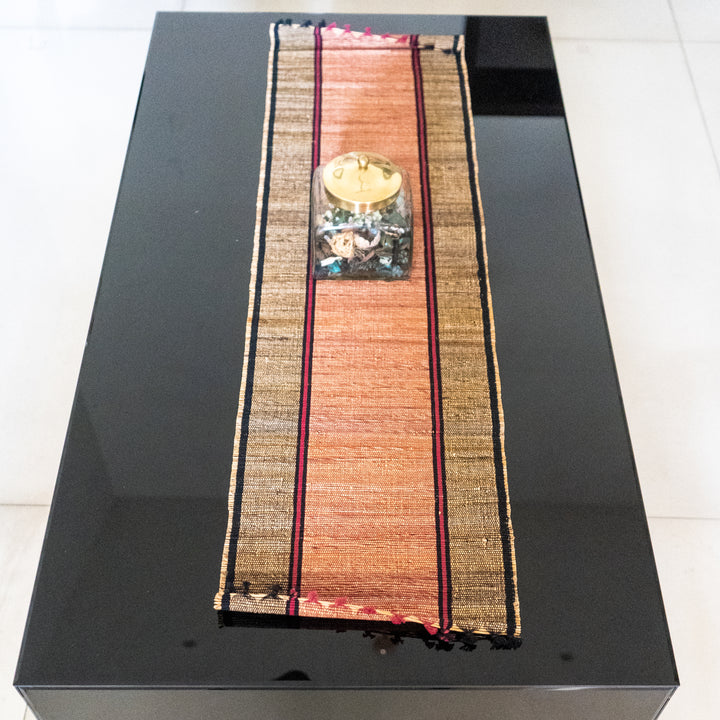 Handmade Banana Fiber Dining Table Runner 1 Piece, Maroon/Black Colour-Banana Fiber-Fabartistry