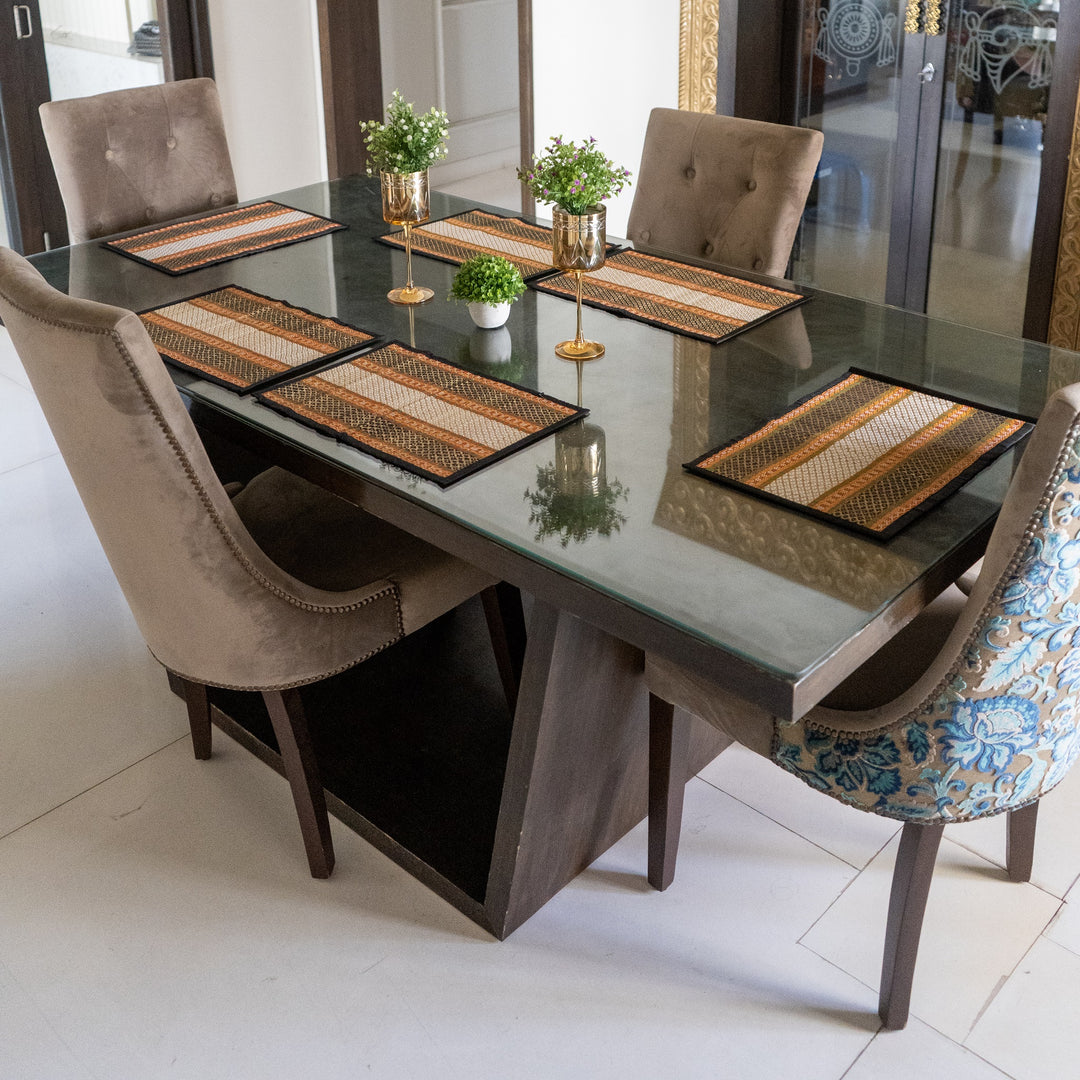 River Grass Table Mats Set of 6(Black)