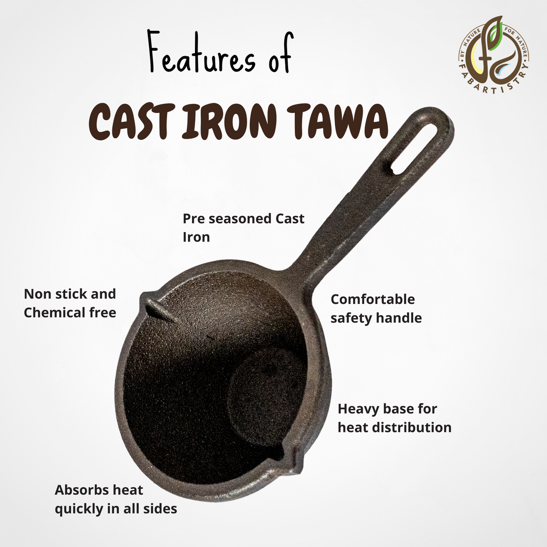 Buy Pre-seasoned Cast Iron Tadka Pan Online from FabArtistry