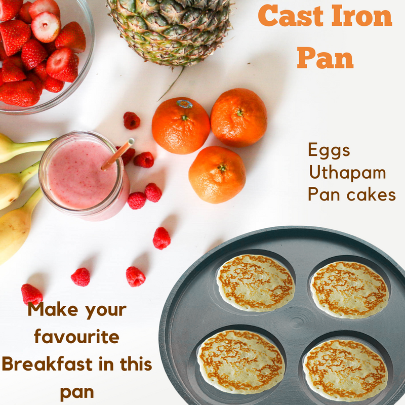 Pre-seasoned Cast Iron Uttapam/Pancakes Tawa (10.5 inches)
