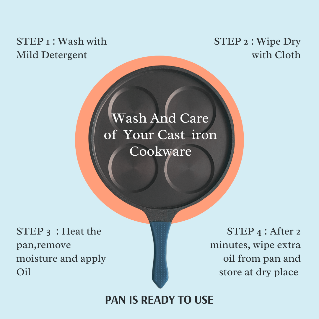Pre-seasoned Cast Iron Uttapam/Pancakes Tawa (10.5 inches)