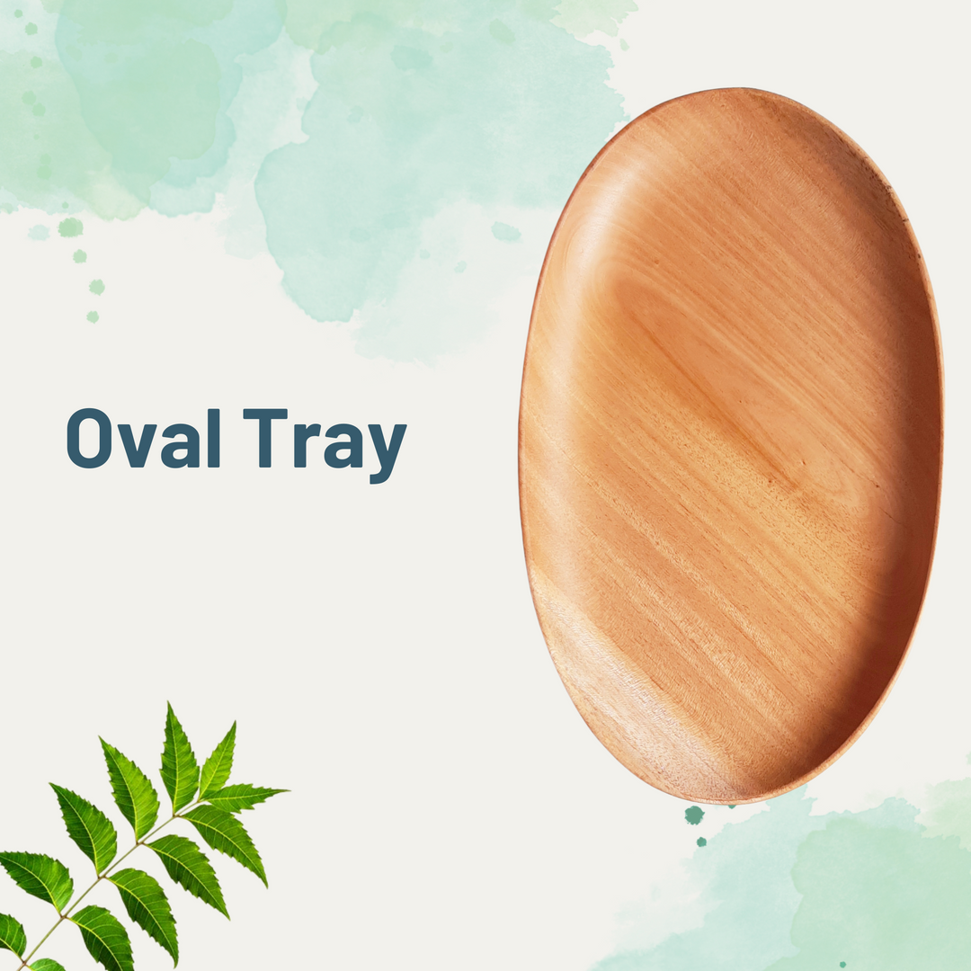 Neem Wood Chutney Bowls  with Serving Tray(2.5 Inches)