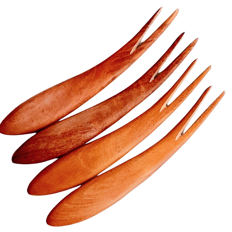 Pure Neem Wood Fruit Forks Pack of 4 freeshipping - fabartistry