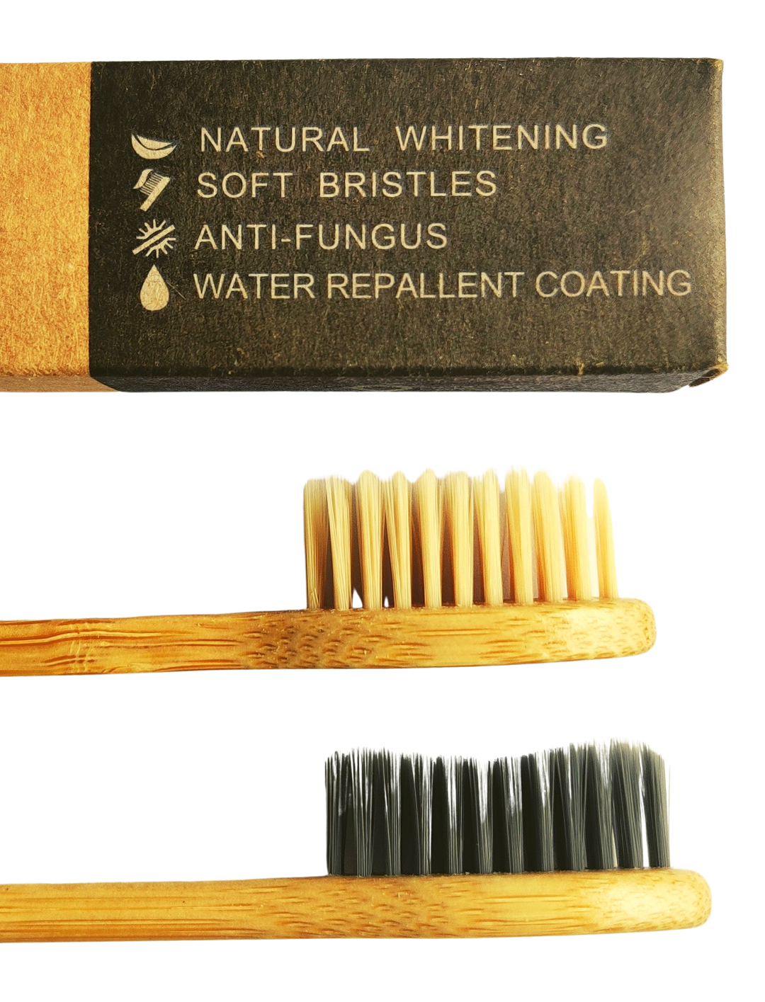 Bamboo Toothbrush Set of 4 (2 Charcoal bristle, 1 Bamboo bristle, 1 Kids Brush)-Fabartistry