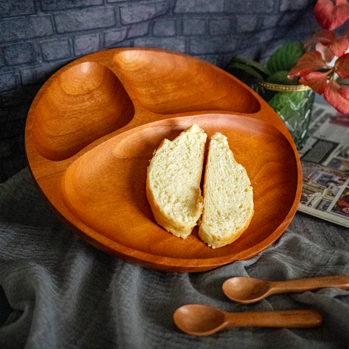 Neem Wood Dinner Plate with partition