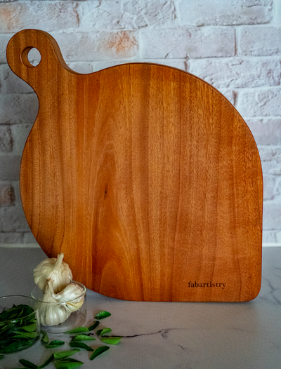 Pure Neem Wood Pan-shaped Chopping/ Pizza Board (17*12*1 inches) freeshipping - fabartistry